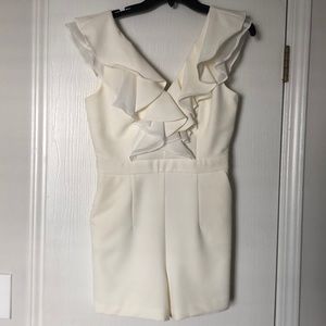 Bardot Off-White Ruffle Romper